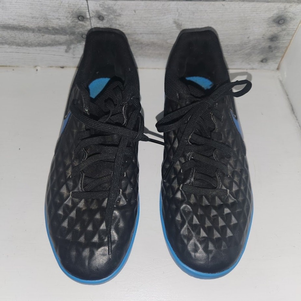 Nike Tiempo Legend 8 Academy Black Blue Indoor Soccer Shoes AT6013-004 Mens 5.5